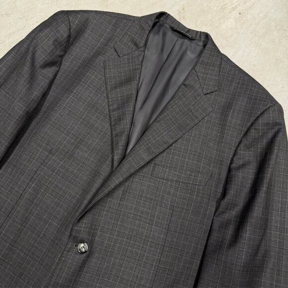 Samuelsohn Loro Piana Blazer Check Super 130's Wool Grey Sport Coat 46R - Picture 2 of 11